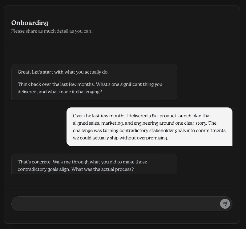 Interview interface preview