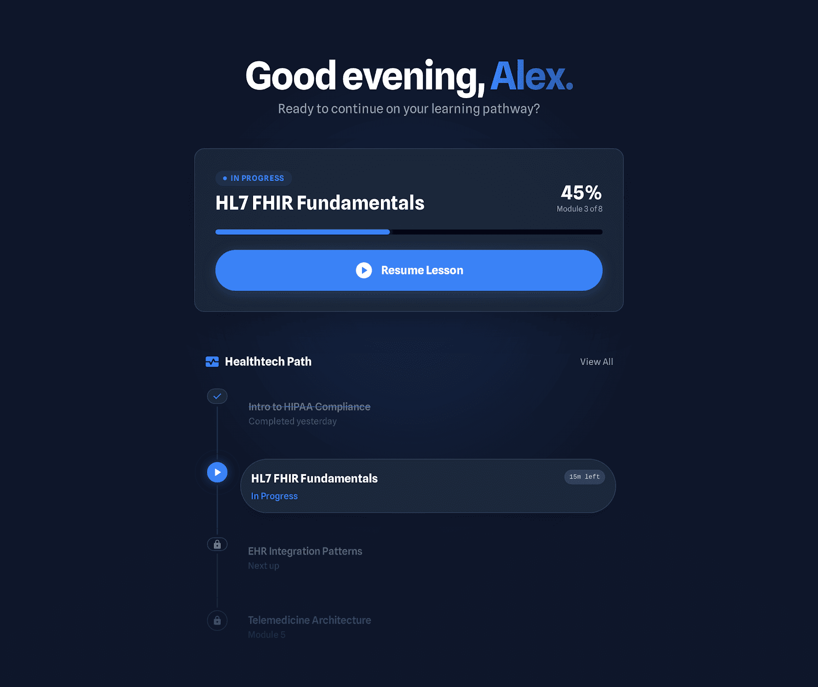 Customized learning pathway